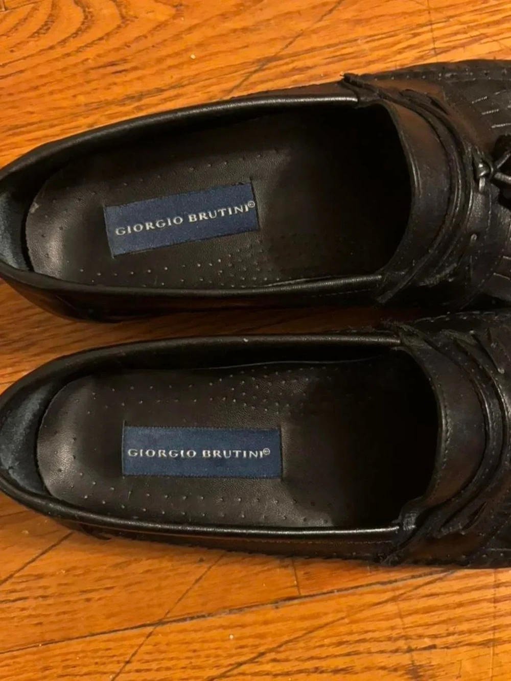 American Vintage Black Woven Tassel Slip-On Loafers